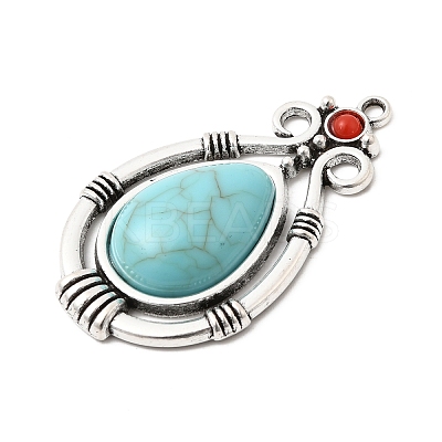 Tibetan Style Alloy & Acrylic Pendants FIND-B058-04AS-02-1