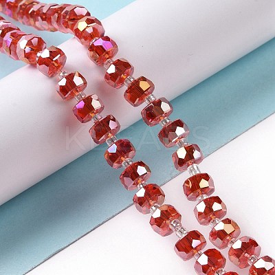 Transparent Electroplate Glass Beads Strands GLAA-E036-01D-1