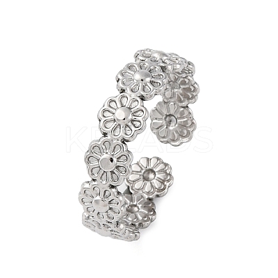 304 Stainless Steel Open Cuff Ring for Women LS-RJEW-Z083-01P-1
