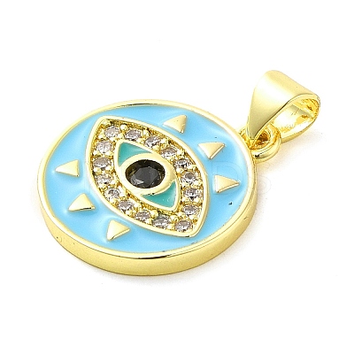 Real 18K Gold Plated Brass Clear Cubic Zirconia Pendants KK-A198-11G-02-1