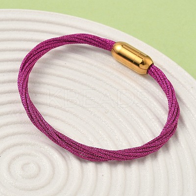 304 Stainless Steel with Polyester Metallic Cord Bracelets for Women BJEW-Z145-01G-29-1