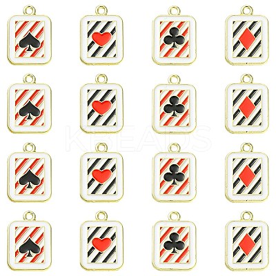 16Pcs 4 Styles Alloy Enamel Pendants ENAM-FS0001-69-1