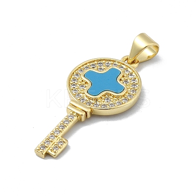 Brass Micro Pave Clear Cubic Zirconia Pendants KK-A221-03C-G-1