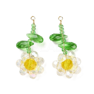 Glass Beaded Pendants GLAA-C028-06E-1
