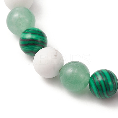 Natural & Synthetic Mixed Gemstone Beaded Stretch Bracelets BJEW-TA00301-1