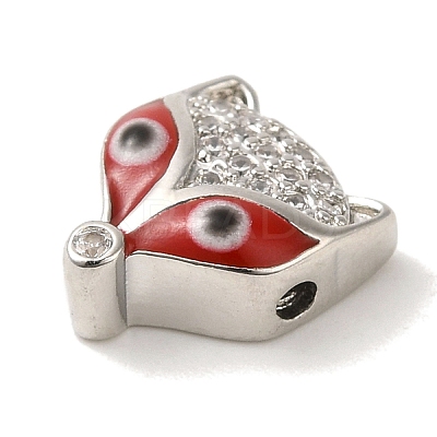 Rack Plating Brass Micro Pave Clear Cubic Zirconia with Enamel Pendant KK-P267-18P-1