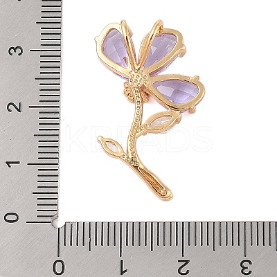 Brass Glass Pendants KK-B100-041G-1