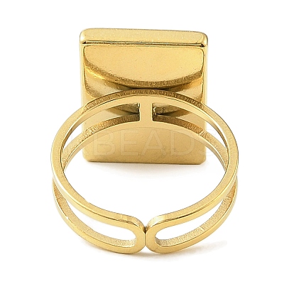 Ion Plating(IP) 304 Stainless Steel Open Cuff Ring for Women RJEW-F166-03G-02-1