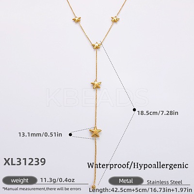316L Surgical Stainless Steel Y Tassel Necklaces for Women FS-WGE9B28-12-1