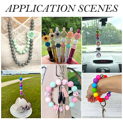 50Pcs Food Grade Eco-Friendly Silicone Beads SIL-TA0002-89I-1