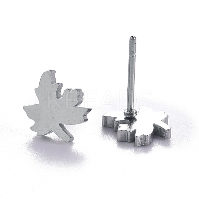 Tarnish Resistant Autumn Theme Unisex 304 Stainless Steel Stud Earrings EJEW-E254-10P-1