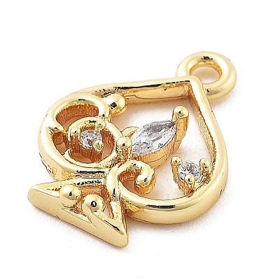 Brass Micro Pave Cubic Zirconia Pendants LS-KK-H511-01G-01-1