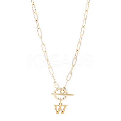 304 Stainless Steel Letter Pendant Necklaces NJEW-LP0001-52W-G-1