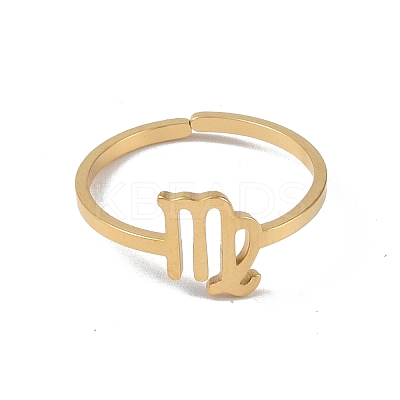Real 18K Gold Plated 304 Stainless Steel Adjustable Finger Ring RJEW-L115-01G-09-1