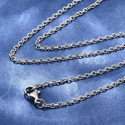 Tarnish Resistant 304 Stainless Steel Cable Chains Necklace Making X-STAS-P045-01P-1
