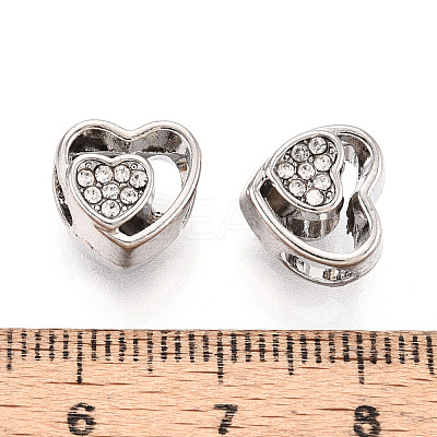 Rack Plating Alloy Rhinestone European Beads FIND-N011-07P-1