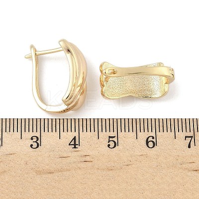 Rectangle Brass Hoop Earrings EJEW-D320-21G-1