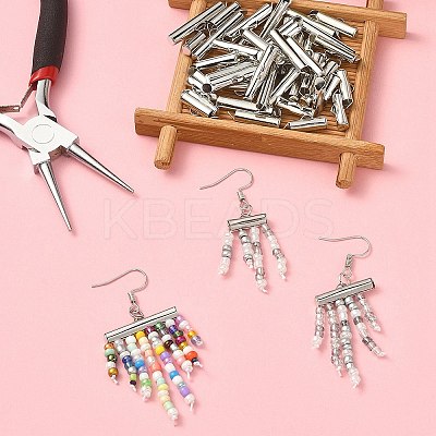 100Pcs 5 Styles Iron Slide On End Clasp Tubes IFIN-YW0003-11-1