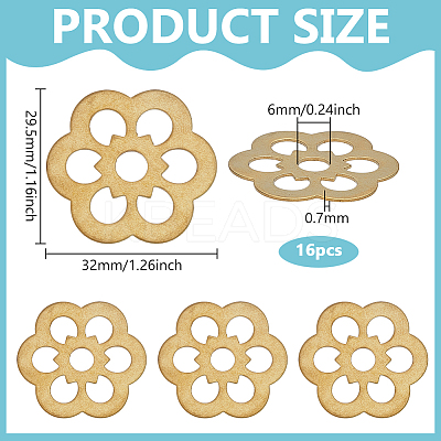 16Pcs Brass Flat Washers FIND-PH0026-78G-1