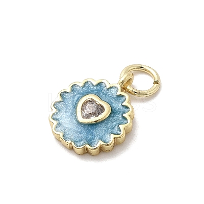 Brass Micro Pave Cubic Zirconia Pendants KK-A278-09G-03-1