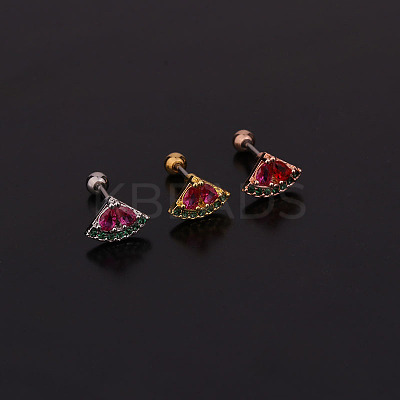 Watermelon Brass Micro Pave Cubic Zirconia Cartilage Earrings for Women WG9FBC0-22-1