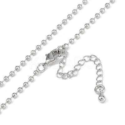 Rack Plating Brass Ball Chain Necklaces for Women NJEW-K382-12A-P-1