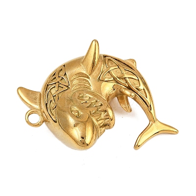 304 Stainless Steel Sea Animal Pendants STAS-P402-05B-G-1