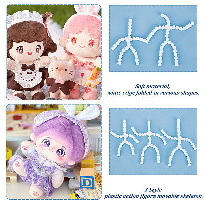 6Pcs 3 Style  Plastic Action Figure Movable Skeleton DIY-PH0007-69-1