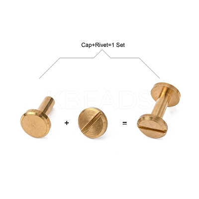 Luggage Leather Belt Brass Craft Solid Screw Rivet KK-WH0004-8mm-01C-1