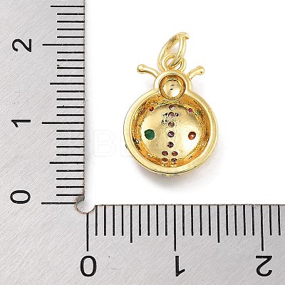 Rack Plating Brass Micro Pave Cubic Zirconia Pendants KK-Z071-84G-1