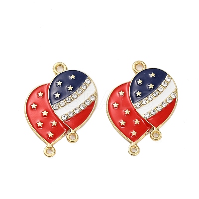 Independence Day Alloy Enamel American Flag Balloon Chandelier Component Links ENAM-G229-05G-1