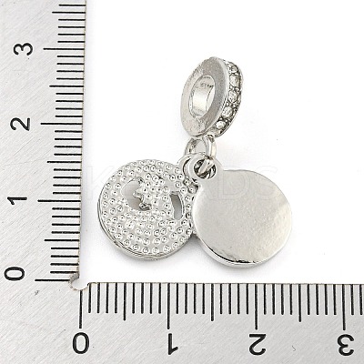 Rack Plating Alloy Enamel Flat Round with Sun European Dangle Charms FIND-B034-08P-02-1