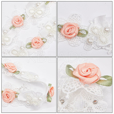 3 Yards Embroidery Flower Polyester Lace Trim OCOR-GF0002-54-1