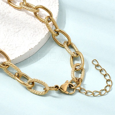 9MM 304 Stainless Steel Textured Cable Chain Necklaces for Women Men SA-CBA37BC-19G-1