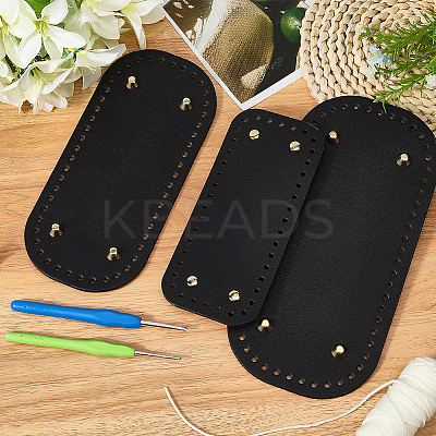 3Pcs 3 Styles PU Leather Knitting Crochet Bags Nail Bottom Shaper Pad DIY-CL0002-15-1