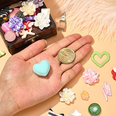 Opaque & Transparent Resin Cabochons RESI-CJ0002-44-1