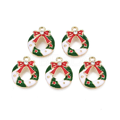 Rack Plating Alloy Enamel Pendants X-ENAM-N055-161-1