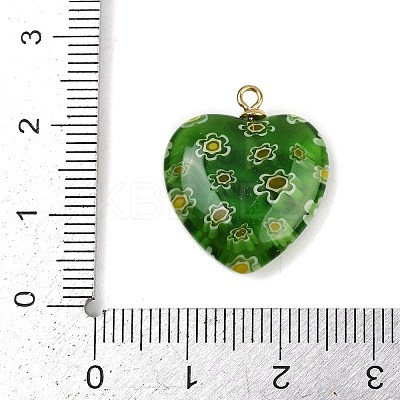 Handmade Millefiori Lampwork Heart Pendants LS-LAMP-L080-01P-04-1