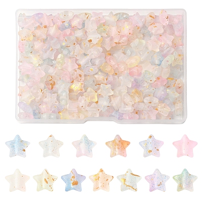 200Pcs Gradient Color Transparent Acrylic Beads MACR-FS0002-03-1