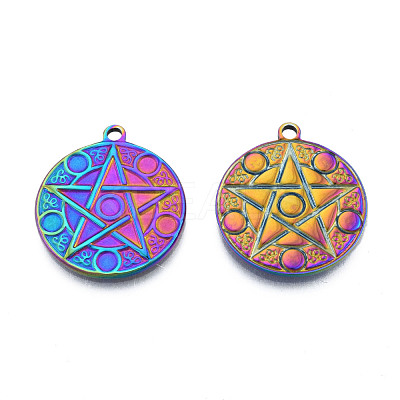 Ion Plating(IP) 201 Stainless Steel Pendants STAS-N098-214M-1