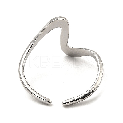 Non-Tarnish 304 Stainless Steel Open Cuff Rings RJEW-Z018-24P-1