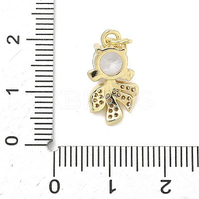 Brass Micro Pave Cubic Zirconia Pendants KK-K417-14B-G-1