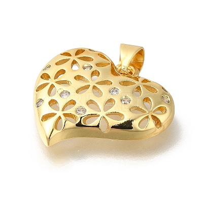 Rack Plating Brass with Cubic Zirconia Pendants KK-Z086-12G-02-1