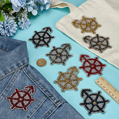 8Pcs 4 Colors Helm Resin Hotfix Rhinestone PATC-FG0002-94-1