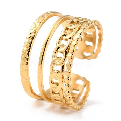 Ion Plating(IP) 304 Stainless Steel Finger Rings RJEW-L102-03G-1