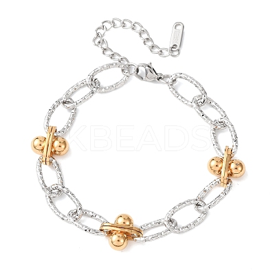 201 Stainless Steel Chain Bracelets BJEW-P378-01A-A-1