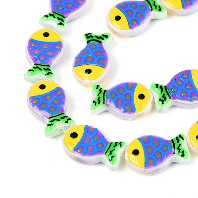Dyed & Heated Glass Enamel Beads GLAA-T023-45M-1
