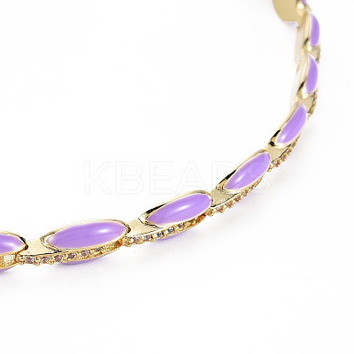 Brass Micro Pave Cubic Zirconia Link Tennis Necklaces for Women NJEW-T013-01G-06-1