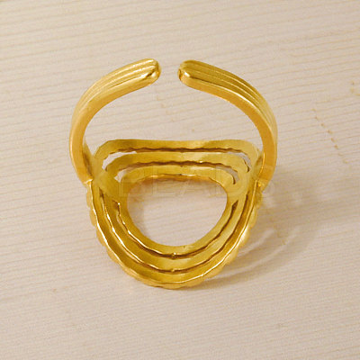 304 Stainless Steel Cuff Open Rings for Women TB2214-2-1