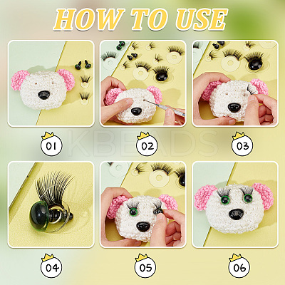 20Pcs Acrylic Doll Eyelashes DOLL-PH0001-39A-1